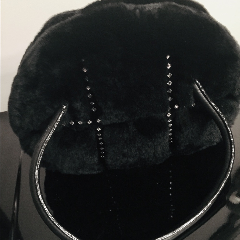 Sheared Mink Purse with silver studs